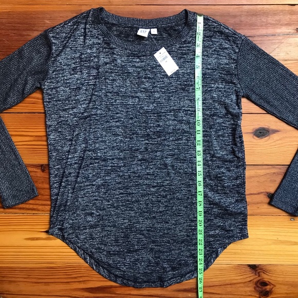 Gap Heather Navy Blue Long Sleeve Top, NWT, XS - Picture 7 of 12